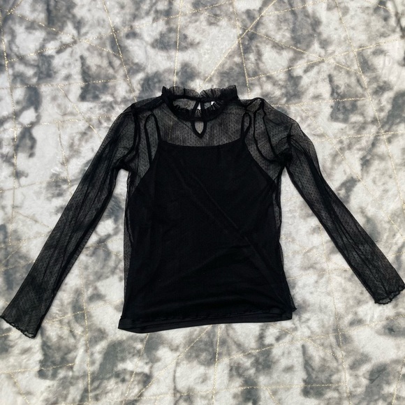 art class Other - Black Art Class Sheer Long Sleeve Top